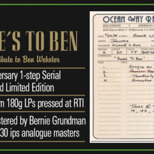 Jacintha Here's To Ben A Vocal Tribute To Ben Webster One-Step Numbered Limited Edition 180g 45rpm 2LP